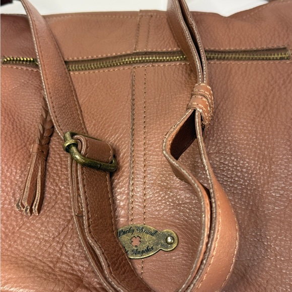 Lucky Brand Boho Bag Modesto Stash Flap Saddle Brown Leather EUC - Picture 7 of 14
